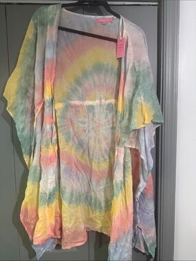 NWT Simply Southern Pastel Tie-Dye Swim Coverup size L - XL